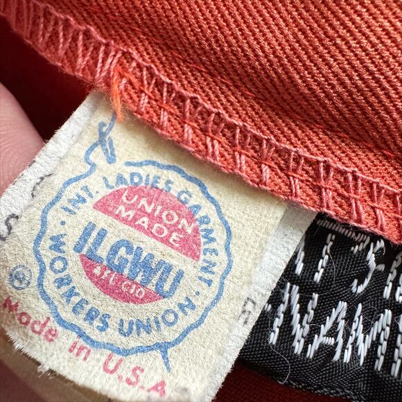 Vintage What's In a Name Wide leg Bell bottom pants Women 25 Orange Union 80s - Picture 6 of 16
